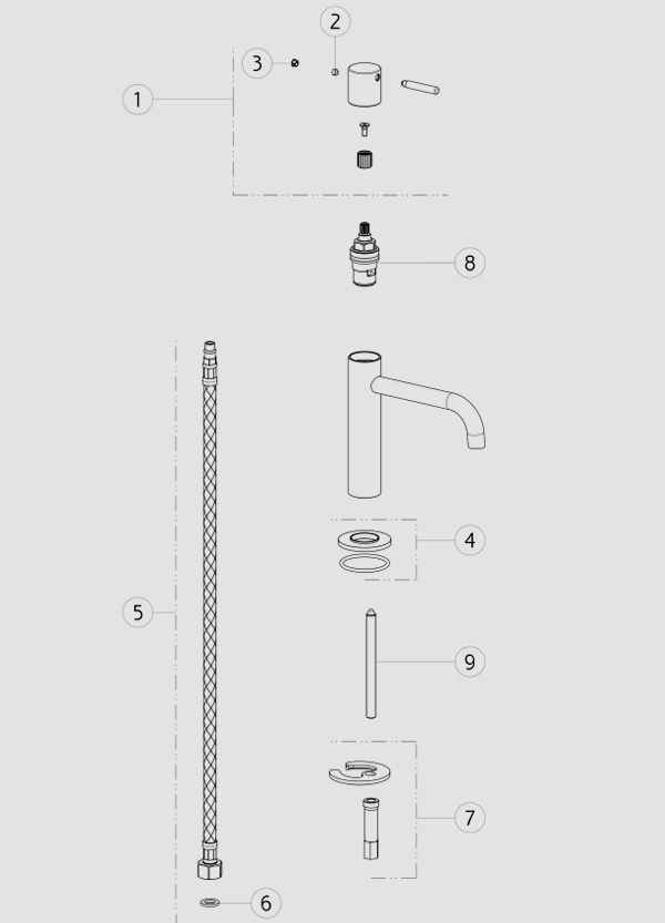 Gessi Ozone Kitchen Washbasin Tap 20511 Spare Parts